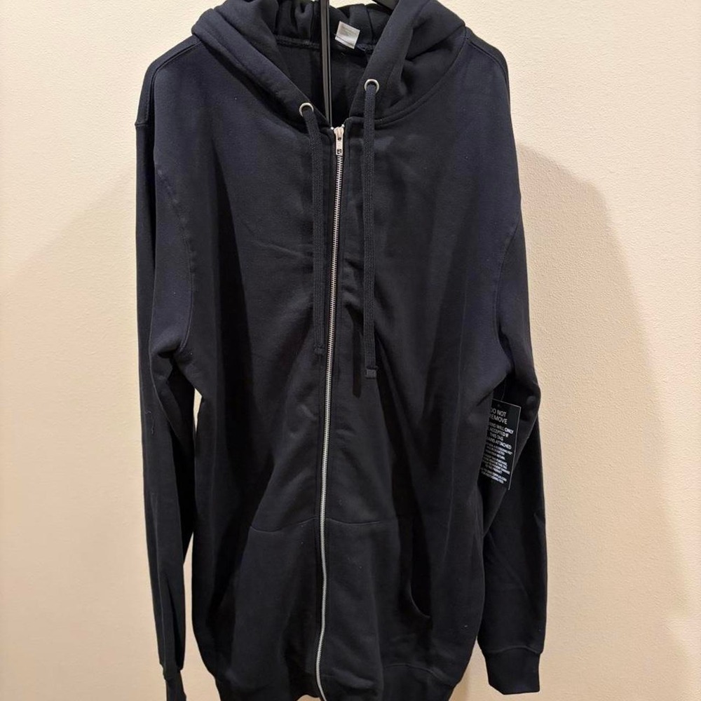 Kingsize Mens Black Full Zip Hoodie Sweatshirt Size Large Tall L Tall NEW
